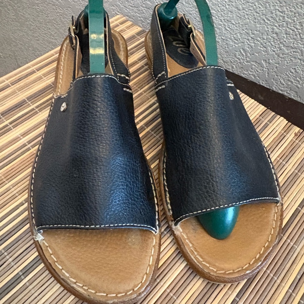 Zoe Black Leather Sandals Comfort Women's SZ 8.5 - Picture 4 of 8
